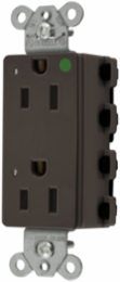 Hospital Grade Receptacle, 15A 125V, 2-Pole 3-Wire, Brown, LED Indicator