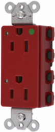 Hospital Grade Receptacle 15A 125V LED Indicator 2-Pole Red