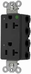Hospital Grade Receptacle, 20A 125V, 2-Pole 3-Wire, LED Indicator, Black