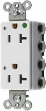 Hospital Grade Receptacle, 20A 125V, 2-Pole 3-Wire, Nylon, LED Indicator