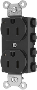 Duplex Receptacle 15A 125V 2-Pole 3-Wire Nylon Black
