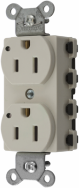 Duplex Receptacle, 15A 125V, 2-Pole 3-Wire, LED Indicator, Light Almond
