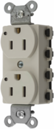 Duplex Receptacle, 15A 125V, 2-Pole 3-Wire, LED Indicator, Light Almond