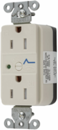 Duplex Receptacle, 15A 125V, 3.28 Inch x 1.75 Inch, Nylon, Light Almond