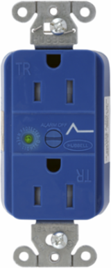 Surge Protection Receptacle, 15A 125V, 3-Wire Grounding, Nylon, Blue