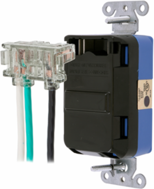 Surge Protection Receptacle, 15A 125V, 3-Wire Grounding, Nylon, Blue