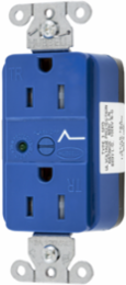 Surge Protection Receptacle, 15A 125V, 3-Wire Grounding, Nylon, Blue