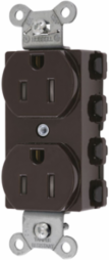 Tamper Resistant Duplex Receptacle 15A 125V 2-Pole 3-Wire Grounding Brown