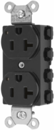 Duplex Receptacle, 20A 125V, 2-Pole 3-Wire, Nylon, LED Indicator