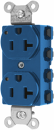 Duplex Receptacle 20A 125V 3-Wire Grounding LED Indicator Nylon Blue