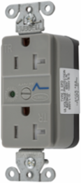 Surge Protection Receptacle, 20A 125V, 2-Pole, 3-Wire, Nylon, Gray