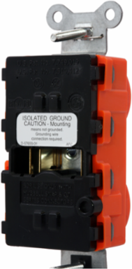 Duplex Receptacle 20A 125V 2-Pole 3-Wire Quick Connect Nylon Orange