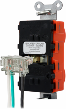 Duplex Receptacle 20A 125V 2-Pole 3-Wire Quick Connect Nylon Orange