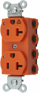 Duplex Receptacle 20A 125V 2-Pole 3-Wire Quick Connect Nylon Orange