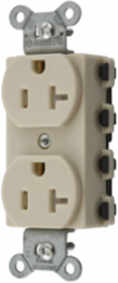 Tamper Resistant Decorator Duplex Receptacle, 20A 125V, 3-Wire Grounding, Ivory