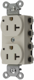 Duplex Receptacle 20A 125V 2-Pole 3-Wire Grounding Nylon Light Almond
