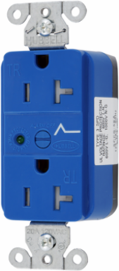 Duplex Surge Protection Receptacle, 20A 125V, 2-Pole 3-Wire, Blue