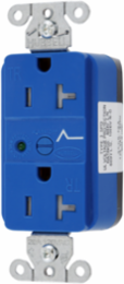 Duplex Surge Protection Receptacle, 20A 125V, 2-Pole 3-Wire, Blue