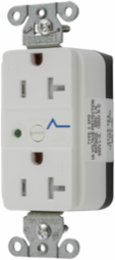 Surge Protective Receptacle, 20A 125V, 2-Pole, 3-Wire, Nylon, White