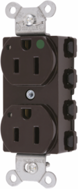 Duplex Receptacle, 15A 125V, 3-Wire Grounding, Brown