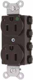 Duplex Receptacle, 15A 125V, 3-Wire Grounding, Brown