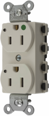 Hospital Grade Duplex Receptacle, 15A 125V, 3.28 x 1.64 x 1.1 Inch, Nylon, Light Almond