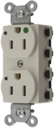Hospital Grade Duplex Receptacle, 15A 125V, 3.28 x 1.64 x 1.1 Inch, Nylon, Light Almond