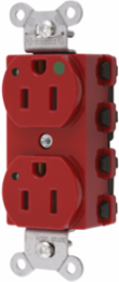 Duplex Receptacle, Hospital Grade, 15A 125V, LED Indicator, Nylon, Red