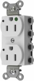 Duplex Receptacle, Hospital Grade, 15A 125V, LED Indicator, Nylon