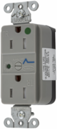 Hospital Grade Duplex Receptacle, 15A 125V, Tamper Resistant, Surge Protection, Gray