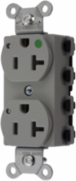 Hospital Grade Duplex Receptacle, 20A 125V, 3.28 In x 1.64 In x 1.1 In, LED Indicator