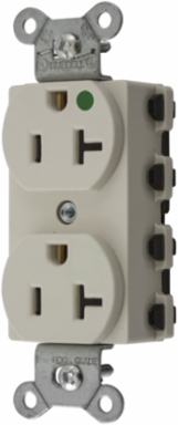 Duplex Receptacle, Hospital Grade, 20A 125V, Light Almond, 2-Pole 3-Wire