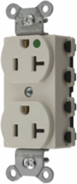 Duplex Receptacle, Hospital Grade, 20A 125V, Light Almond, 2-Pole 3-Wire