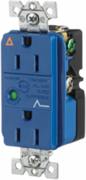 Circuit Watch 15A 125V Duplex Surge Suppression Receptacle, Isolated Ground, Blue