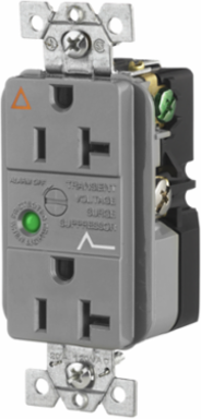 Surge Suppression Receptacle, 20A 125V, Isolated Ground, Gray