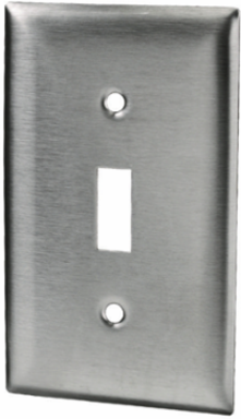 Stainless Steel Wallplate, 1-Gang, 1-Toggle, Standard Size, UL Listed