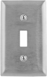 Stainless Steel Wallplate, 1-Gang, 1-Toggle, Standard Size, UL Listed
