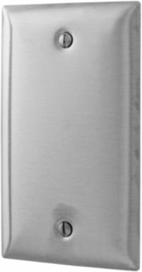 Stainless Steel 1-Gang Blank Wallplate, Standard Size, 2.8 Inch Width