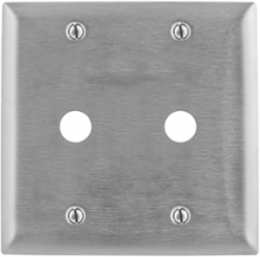 2-Gang Metallic Wallplate with 2 .64 Inch Openings, Stainless Steel, UL Listed