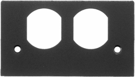 Pedestal Face Plate, Duplex, Black, Aluminum, 2.900 Inch Width