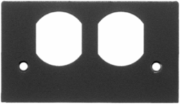 Pedestal Face Plate, Duplex, Black, Aluminum, 2.900 Inch Width