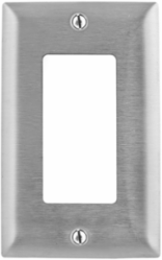Stainless Steel 1-Gang Wallplate with GFCI Opening, Standard Size, UL Listed