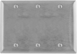 Stainless Steel 3-Gang Blank Wallplate, Standard Size, UL Listed
