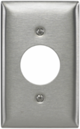 Stainless Steel Wallplate, 1-Gang, 1-1/4 Inch Opening, UL Listed, Protective Film