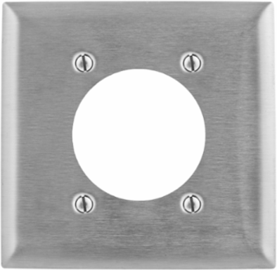 Stainless Steel 2-Gang Wallplate, 2.48 Inch Opening, UL Listed, Vertical Mount