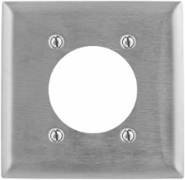 Stainless Steel 2-Gang Wallplate, 2.48 Inch Opening, UL Listed, Vertical Mount
