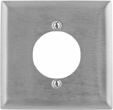 Stainless Steel Wallplate, 2-Gang, Standard Size, 2.15 Inch Opening, 0.035 Inch Thick
