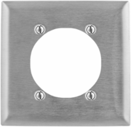 Stainless Steel 2-Gang Wallplate, 2.66 Inch Opening, Standard Size
