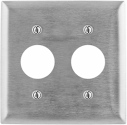 Stainless Steel 2-Gang Wallplate, 1.40 Inch Opening, Standard Size