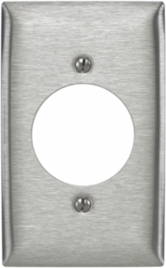 Stainless Steel Wallplate, 1-Gang, 1.70" Opening, Standard Size, UL Listed